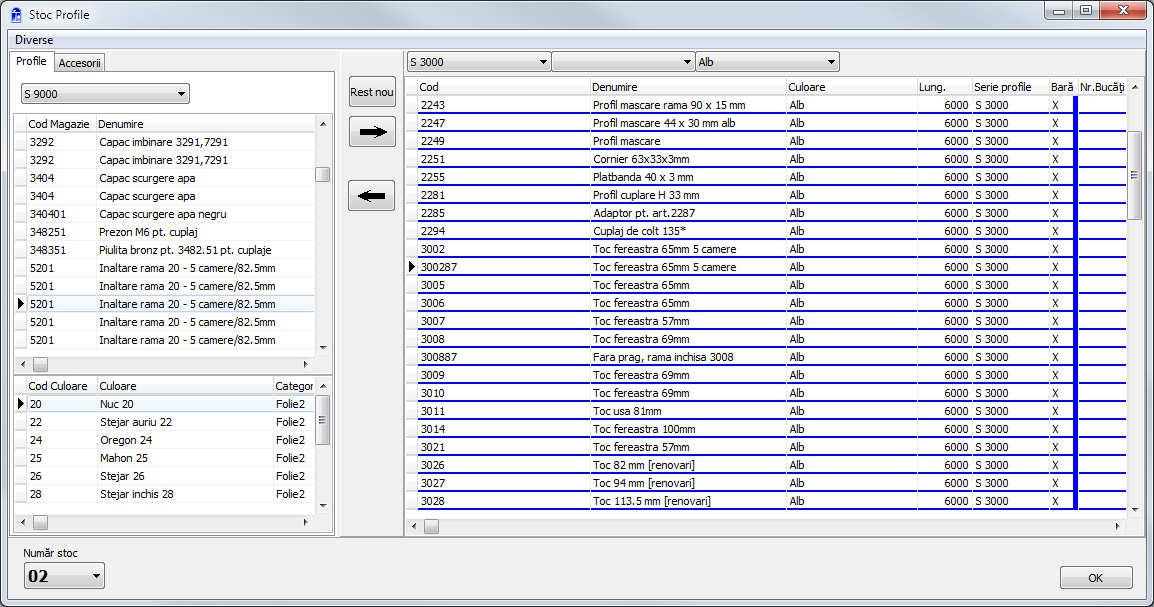 optimizare stoc profile